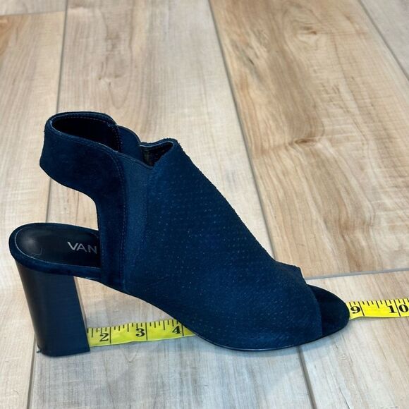 Vaneli Peep Toe Booties Heel Sandal Black Leather Size 7.5 - Picture 9 of 13